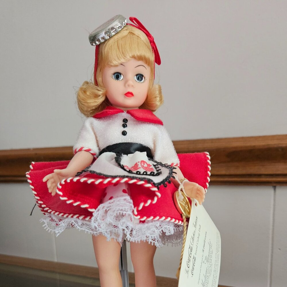 Madame Alexander 10" Blonde Coca-Cola Carhop Doll 17400 with Stand